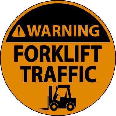 Beyaz Arkaplanda Forklift Uyarısı Trafik İşareti