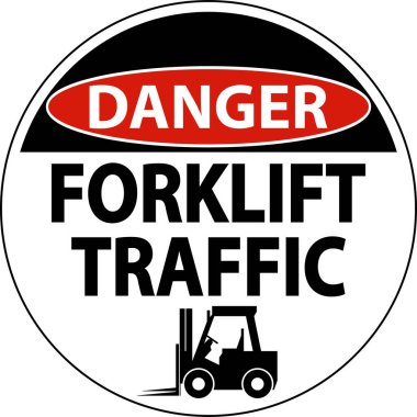 Tehlike Forklift Trafik İşareti Beyaz Arkaplanda