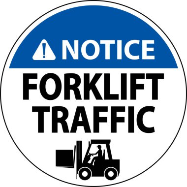 Beyaz Arkaplanda Forklift Trafik Tabelasına dikkat edin
