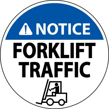 Beyaz Arkaplanda Forklift Trafik Tabelasına dikkat edin