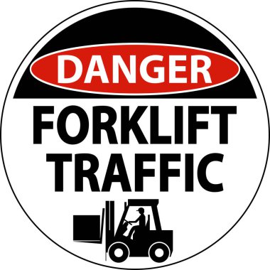 Tehlike Forklift Trafik İşareti Beyaz Arkaplanda
