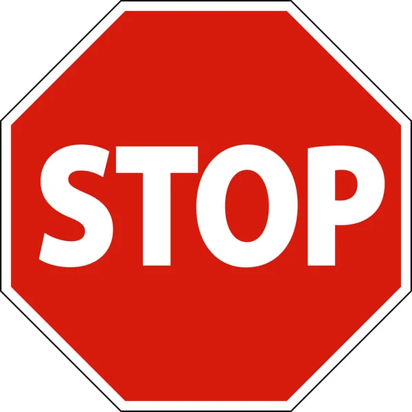 Stop Safety Sign Fehér Háttér — Stock Vector