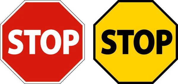 Stop Safety Sign Fehér Háttér — Stock Vector