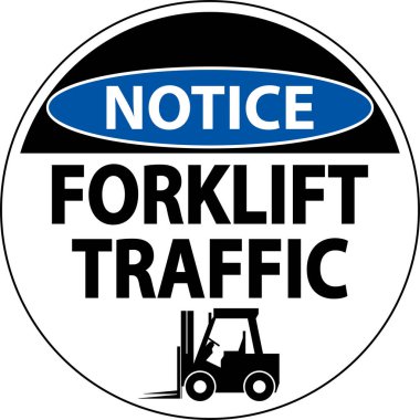 Beyaz Arkaplanda Forklift Trafik Tabelasına dikkat edin