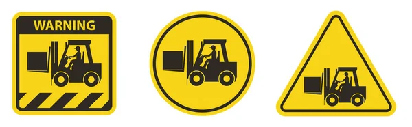 Forklift 표지판 Hazard Warning Forklift — 스톡 벡터
