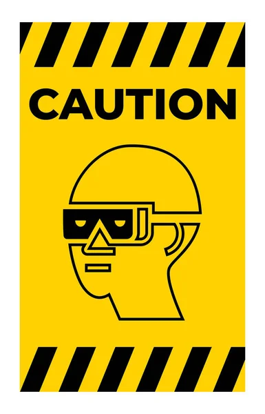 Caution Sign Eye Protection Required Symbol Isolate White Background — Stock Vector