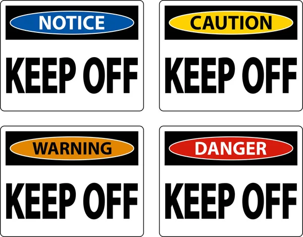 Danger Keep Label Zeichen Auf Weißem Hintergrund — Stockvektor