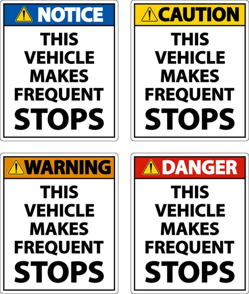 Este Vehículo Hace Que Rótulo Frecuente Etiqueta Las Paradas Fondo — Archivo Imágenes Vectoriales