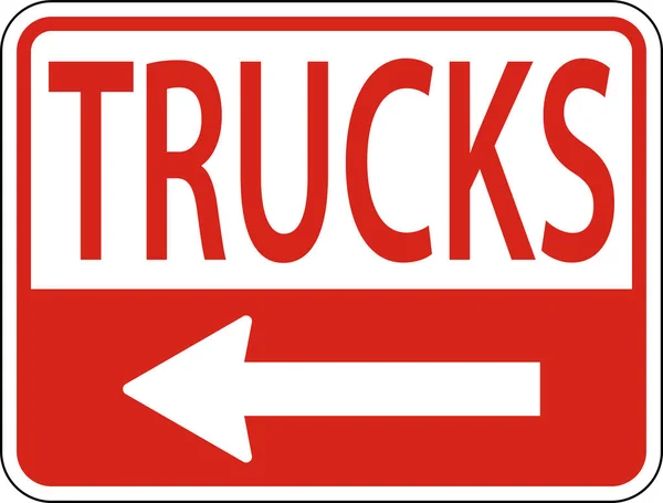 Vrachtwagens Linker Pijl Teken Witte Achtergrond — Stockvector