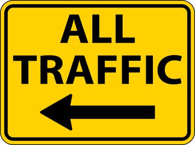 Beyaz Arkaplanda Tüm Trafik Sol Ok İşareti