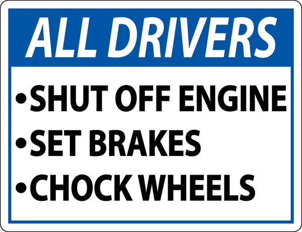 Lkw Fahrer Parken Checkliste Zeichen Auf Weißem Hintergrund — Stockvektor