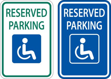 Beyaz Arkaplanda Erişilebilir Rezervlenmiş Otopark İşareti