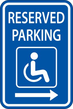 Erişilebilir Rezervasyonlu Otopark İşareti, Sağ Ok