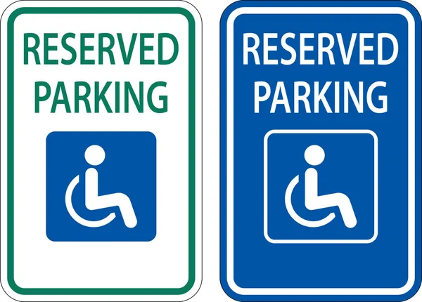 Accessible Reserved Parking Sign White Background — ストックベクタ