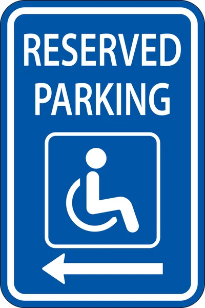 Señal Estacionamiento Reservada Accesible Flecha Izquierda — Vector de stock