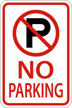 Beyaz arkaplanda park işareti yok