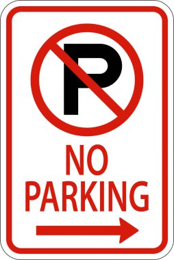 Beyaz Arkaplanda Park Sağ Oku İşareti Yok