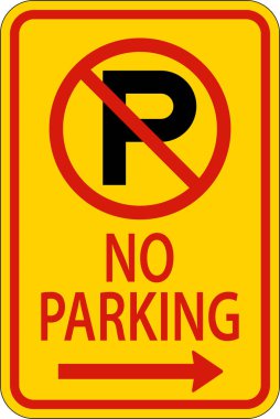 Beyaz Arkaplanda Park Sağ Oku İşareti Yok