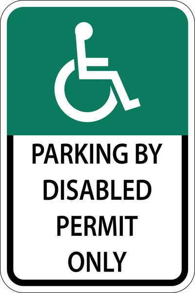 Accessible Parking Sign White Background — Stock Vector