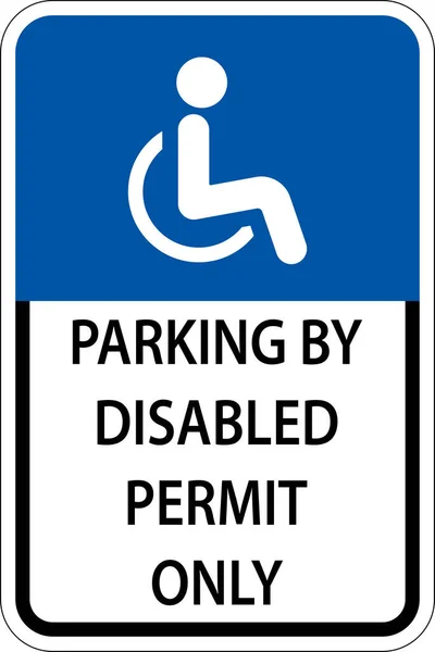 Accessible Parking Sign White Background — Stock Vector