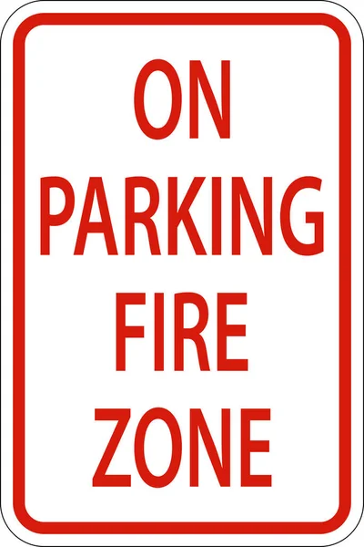 Hay Señal Zona Incendios Estacionamiento Fondo Blanco — Archivo Imágenes Vectoriales