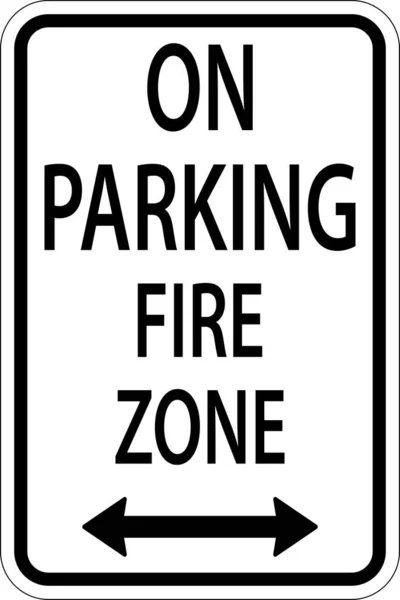 Hay Zona Incendio Estacionamiento Signo Flecha Doble Sobre Fondo Blanco — Archivo Imágenes Vectoriales