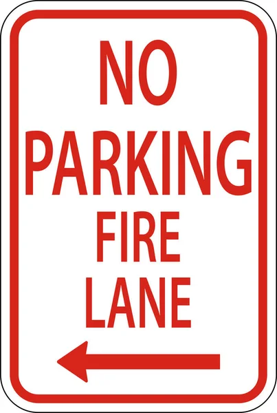 Parking Fire Lane Left Arrow Sign White Background — ストックベクタ