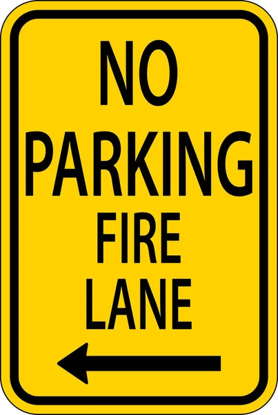 Parking Fire Lane Left Arrow Sign White Background — ストックベクタ