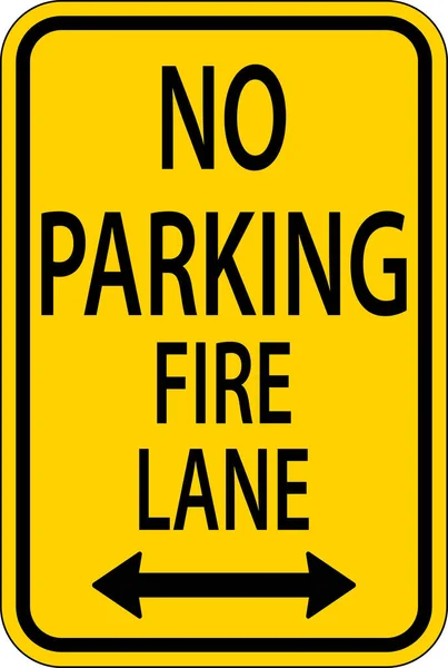 Parking Fire Lane Double Arrow Sign White Background — ストックベクタ
