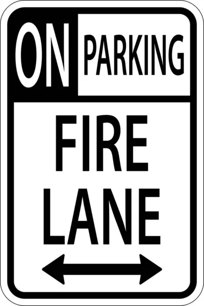 Parking Fire Lane Double Arrow Sign White Background — Stock Vector