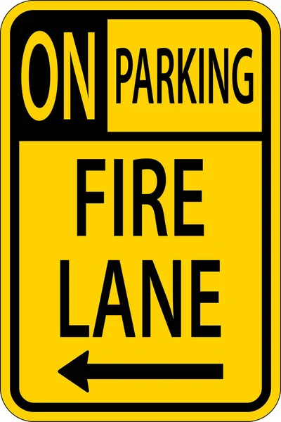 Parking Fire Lane Left Arrow Sign White Background — Stock Vector