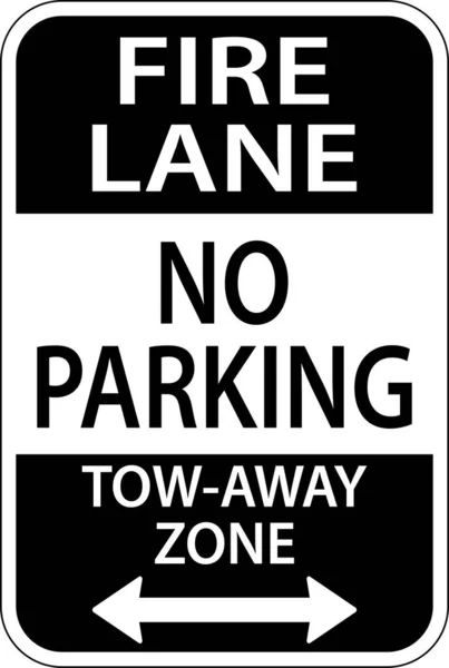 Fire Lane Parking Tow Away Zone Sign White Background — ストックベクタ