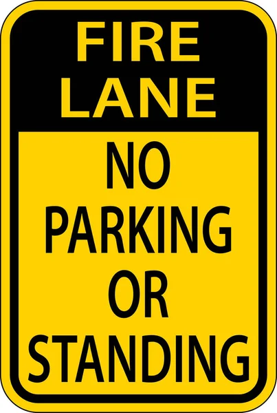Fire Lane Parking Standing Sign White Background — ストックベクタ