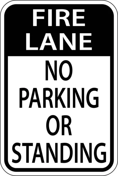Fire Lane Parking Standing Sign White Background — ストックベクタ