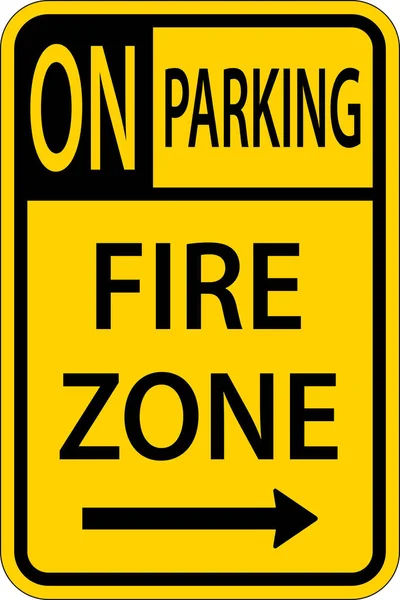 Sin Zona Incendio Estacionamiento Signo Flecha Derecha Sobre Fondo Blanco — Archivo Imágenes Vectoriales