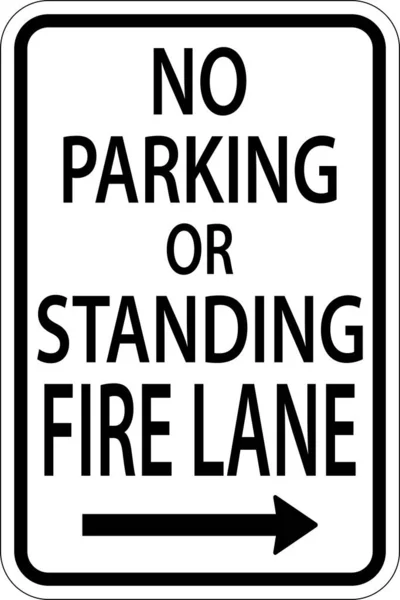 Parking Fire Lane Right Arrow Sign White Background — ストックベクタ