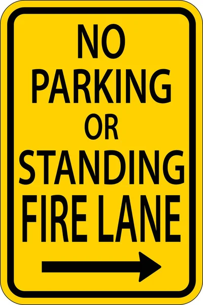 駐車場の火災レーンの右矢印白の背景にサインイン — ストックベクタ