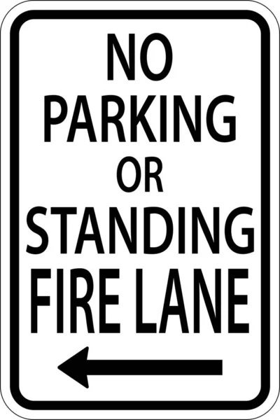 駐車場のない火災レーン白の背景に左矢印記号 — ストックベクタ