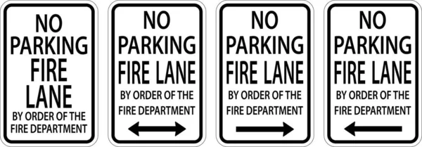 Kein Parkplatz Feuerwehrgasse Doppelpfeil Pfeil Rechts Pfeil Links Schild Auf — Stockvektor