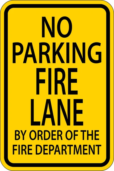 Parking Fire Lane Sign White Background — ストックベクタ
