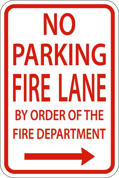 Parking Fire Lane Right Arrow Sign White Background — ストックベクタ