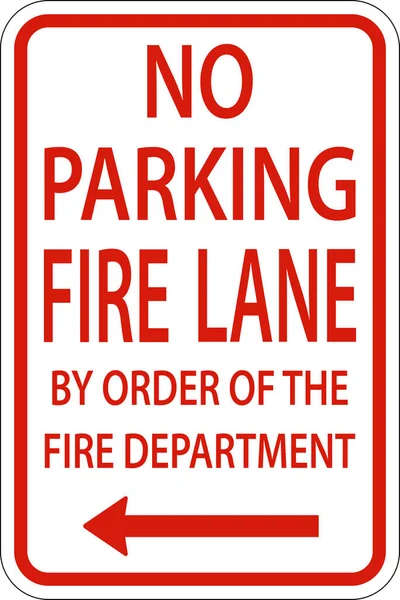 Parking Fire Lane Left Arrow Sign White Background — ストックベクタ