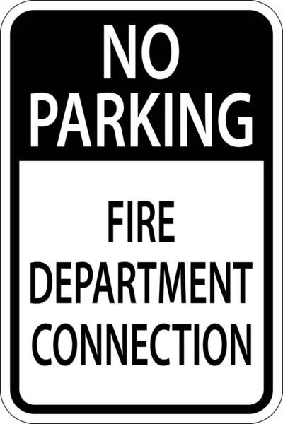 Parking Fire Department Connection Sign White Background — Stok Vektör