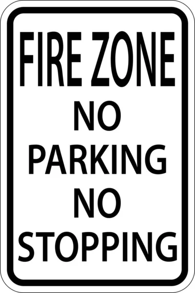 Zona Incendios Hay Estacionamiento Hay Señal Parada Fondo Blanco — Archivo Imágenes Vectoriales