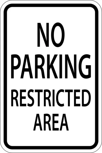 Parking Restricted Area Sign White Background — Stok Vektör