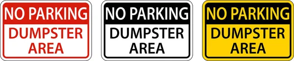 Parking Dumpster Area Schild Auf Weißem Hintergrund — Stockvektor