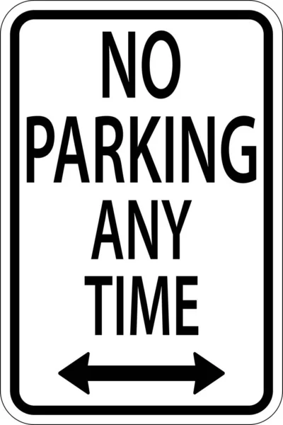 Parking Any Time Double Arrow Sign White Background — Stok Vektör