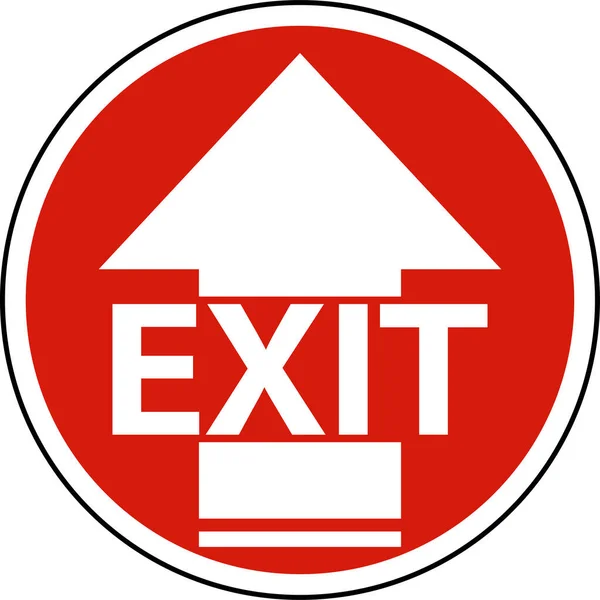 Exit Arrow Floor Sign White Background — Vettoriale Stock