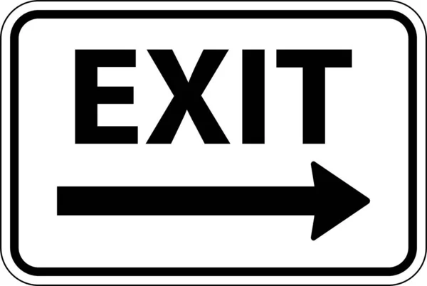 Exit Right Arrow Sign White Background — Vettoriale Stock