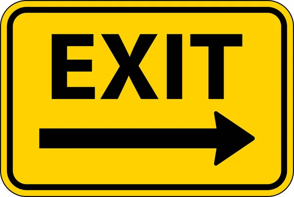 Exit Right Arrow Sign White Background — Vettoriale Stock